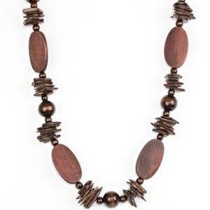 Carefree Cococay Brown Wooden Necklace Set